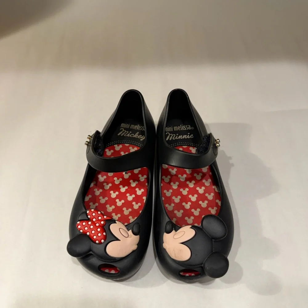 Disney Black Minnie Mouse Kids Dress Shoes mini Melissa